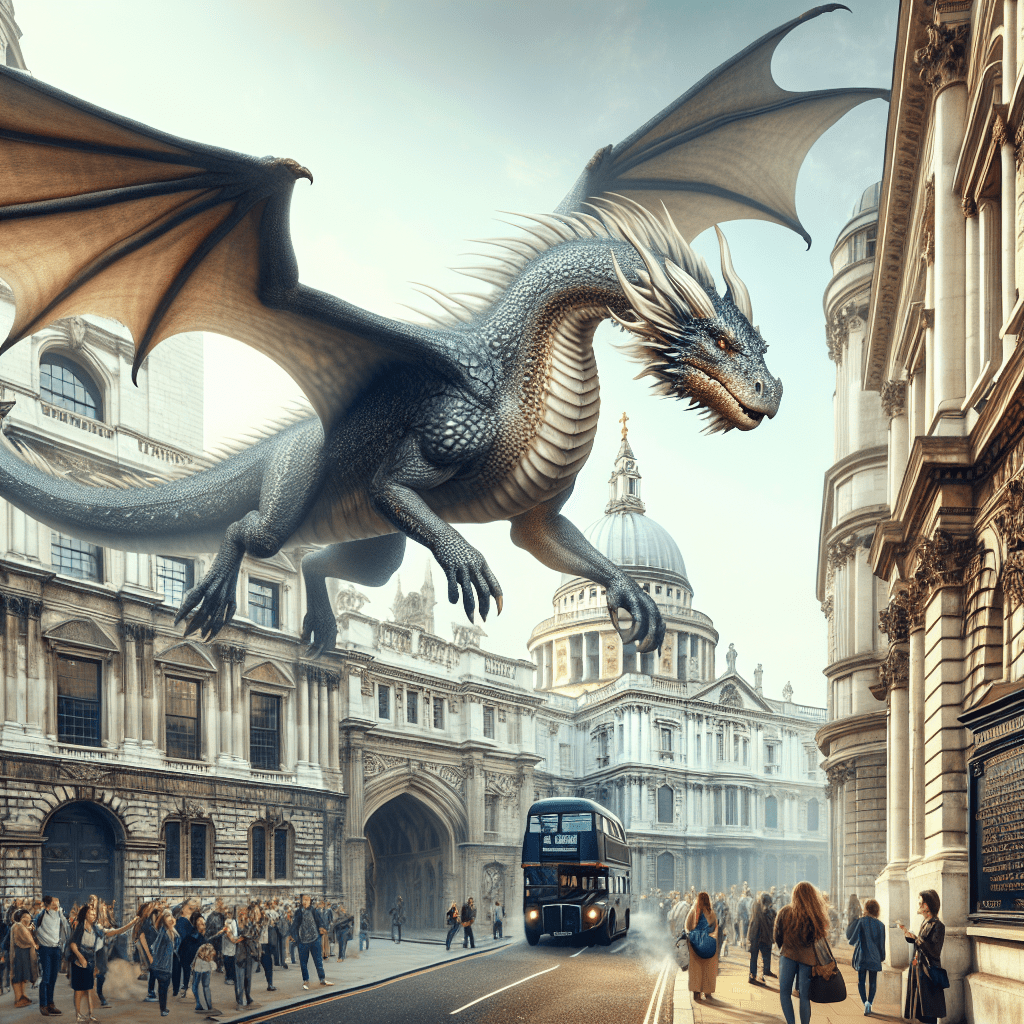 Dragon descending on London